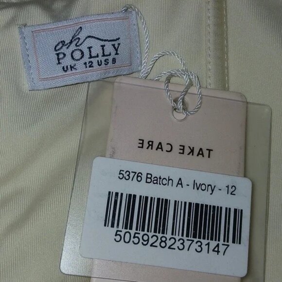 Oh Polly Ivory Satin Cinched Bodycon Dress - Picture 4 of 5